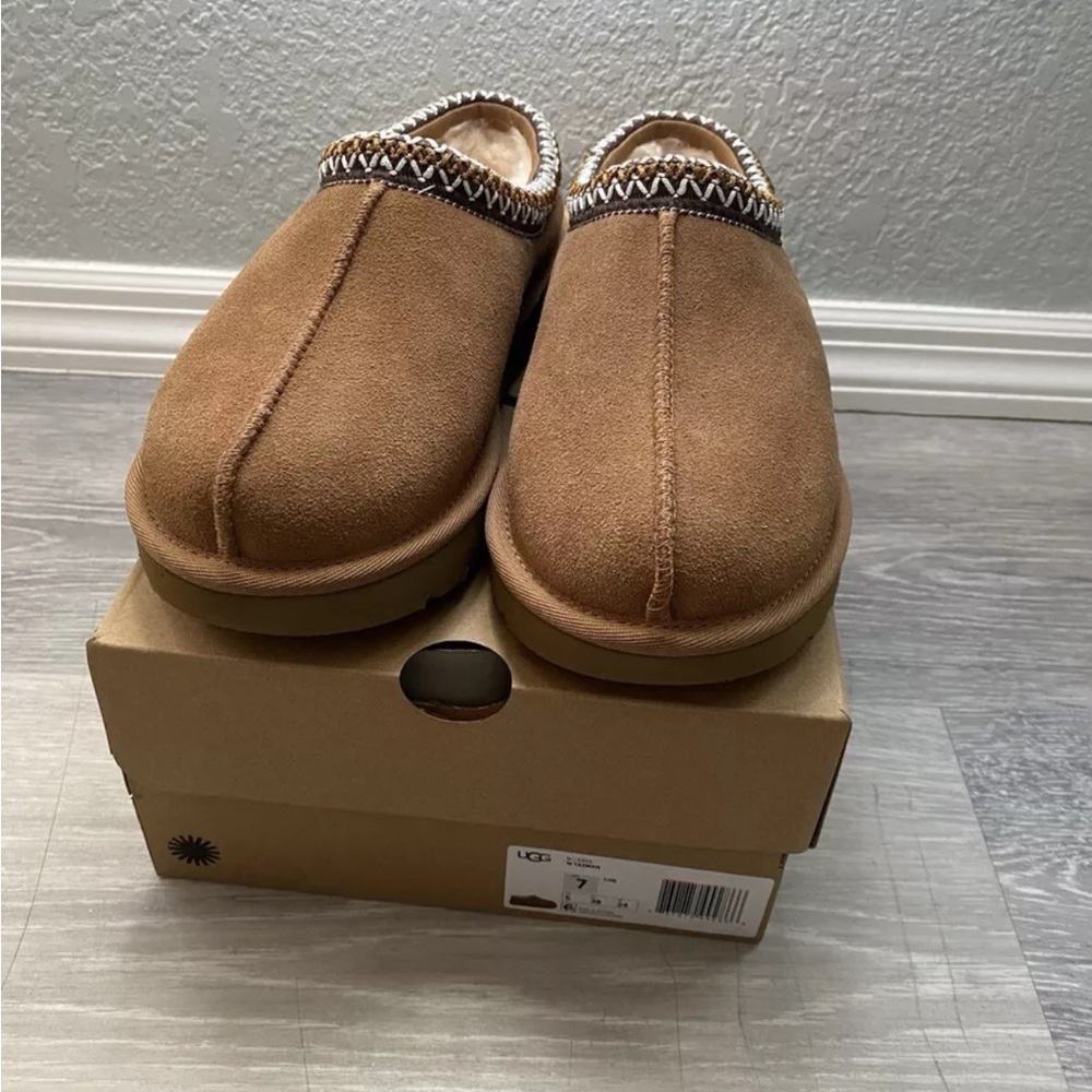 UGG Tan Suede Tasman Slip-On Shoes